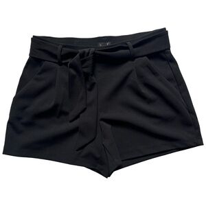 LOFT Dressy Black Tie Belt Shorts